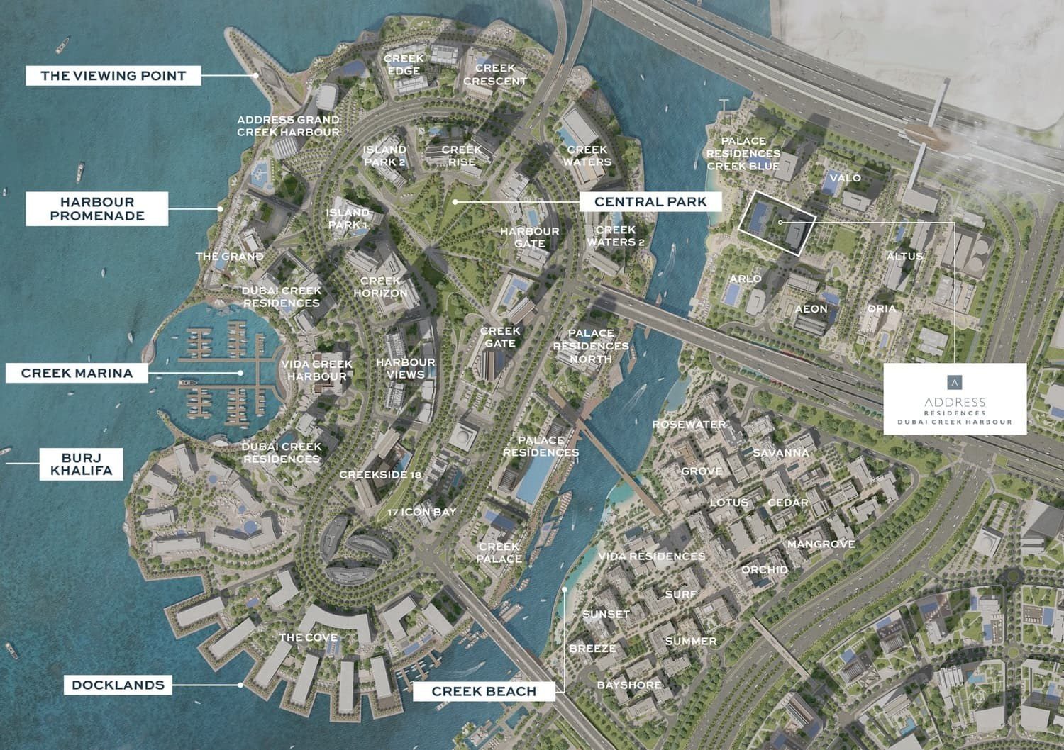 Address Residences Dubai Creek Harbour — Lage